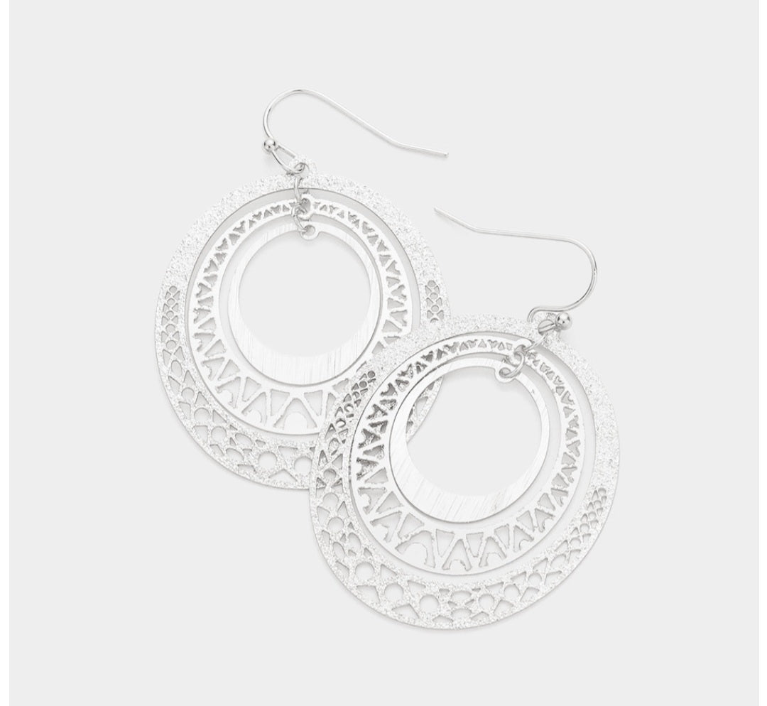 Oval Linked Dangle Earrings
