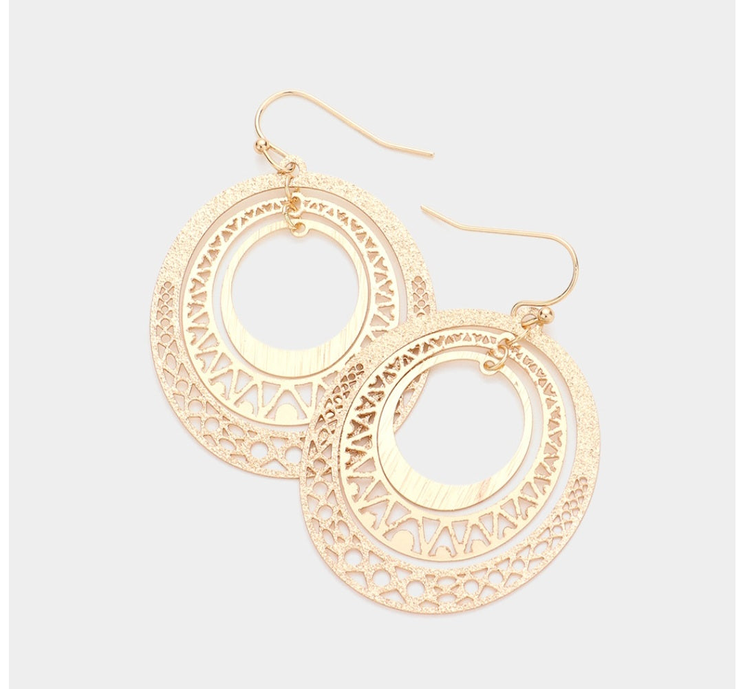 Oval Linked Dangle Earrings