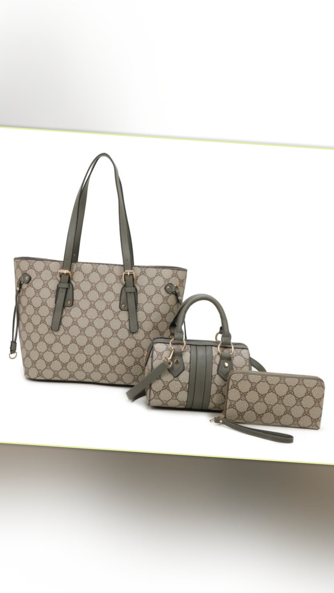 Green 3 Piece Shopper Set
