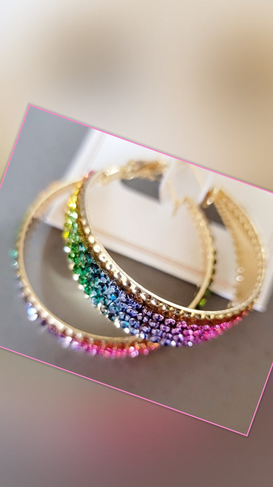 Studded Hoops Earrings
