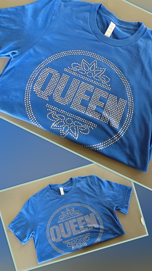 Blue Queen Rhinestone Tshirt