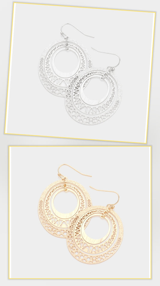 Oval Linked Dangle Earrings